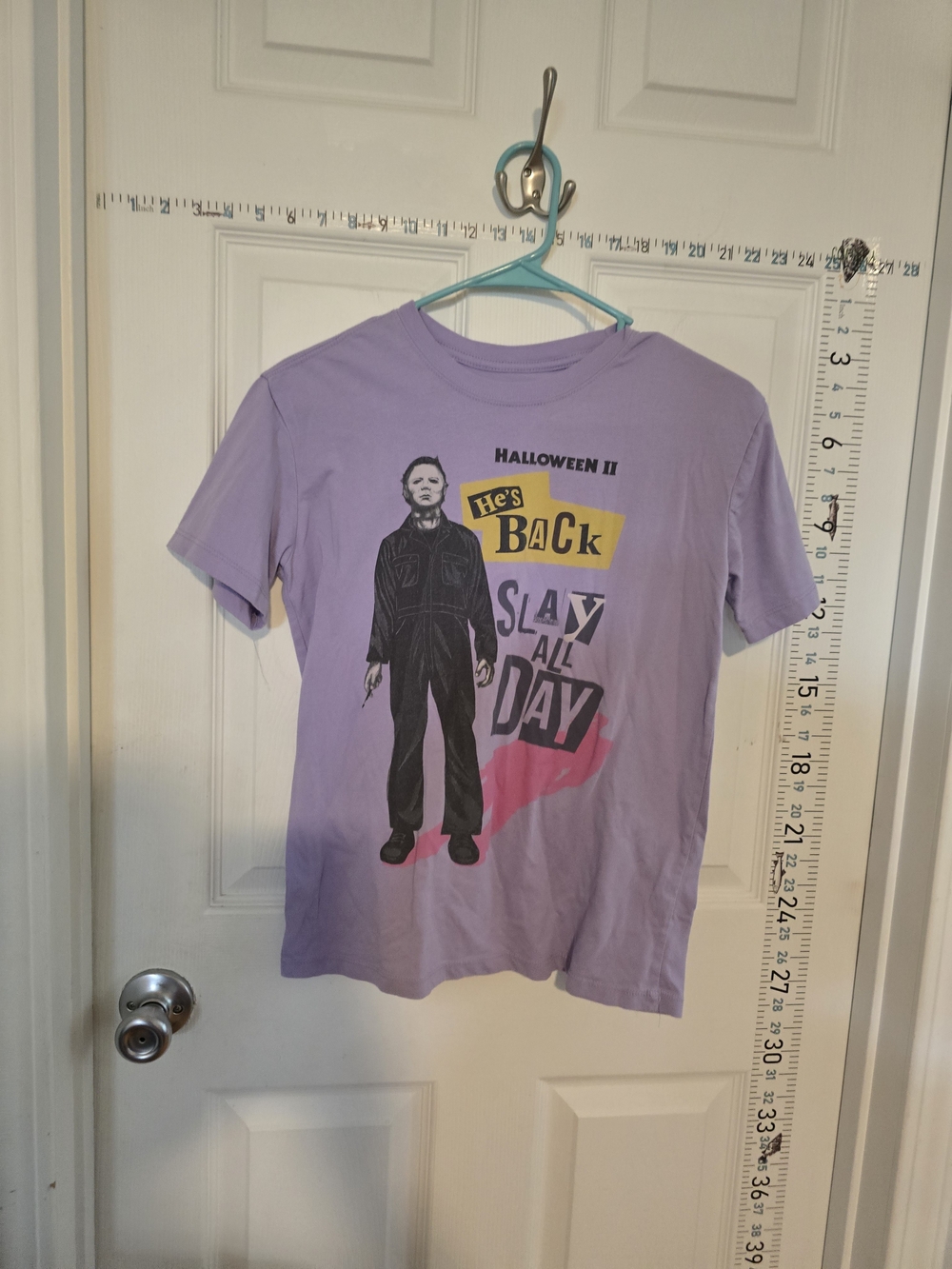 Halloween II Men's Graphic Tee - Purple "He's Back"